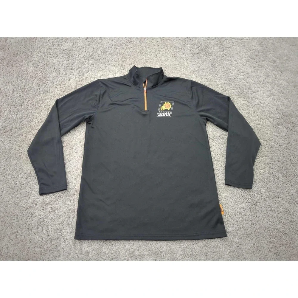 Phoenix Suns Pullover Youth Boys 18-20‎ 1/4 Zip Long Sleeve NBA Black